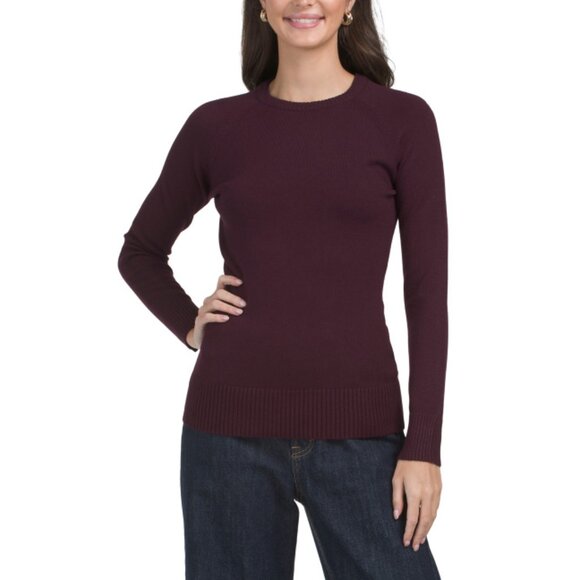 FRENCH CONNECTION Evening Wine Cozy Raglan Crew Neck Sweater - Picture 1 of 2